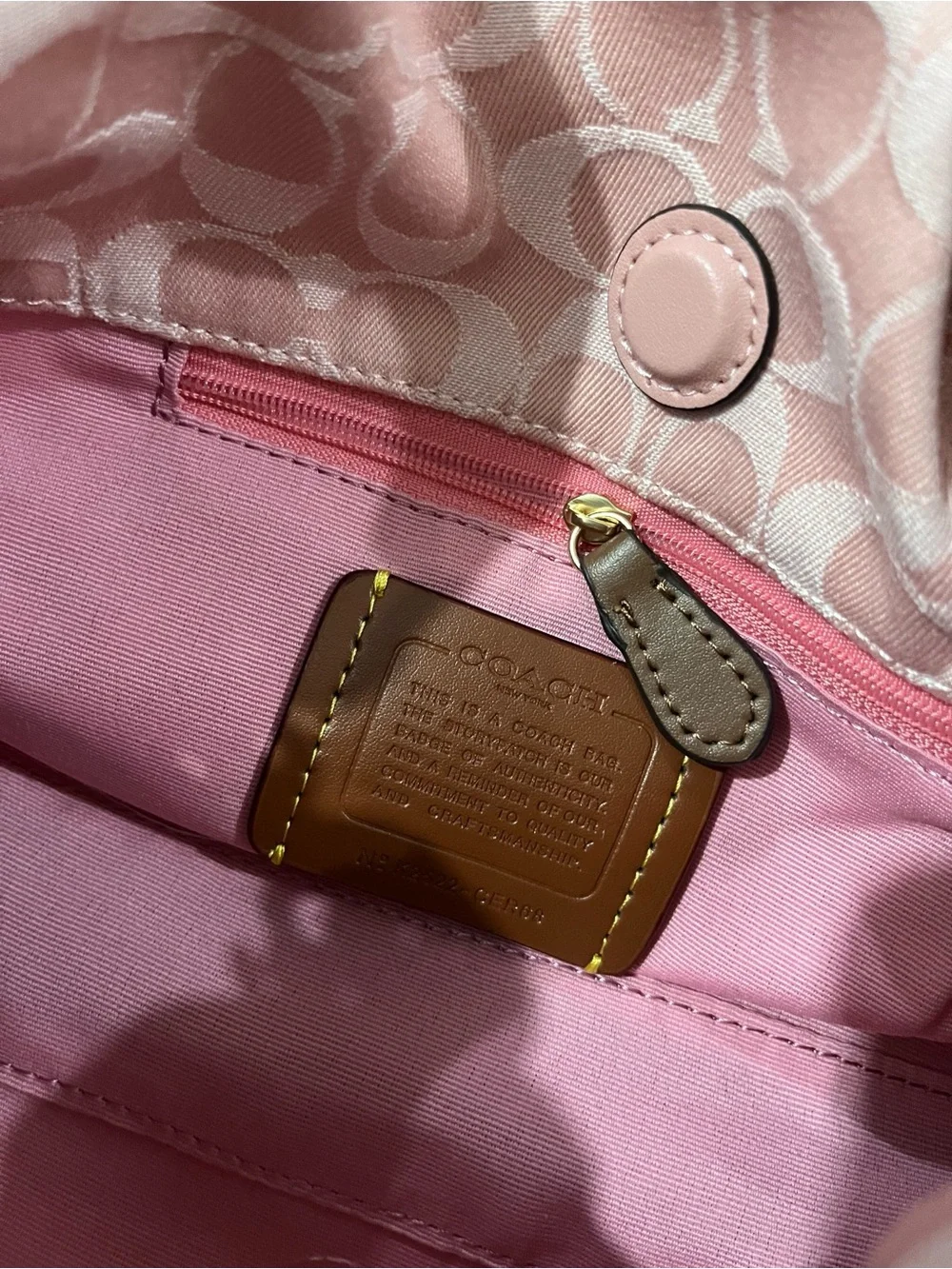 Coach Blush Pink Signature Jacquard Shoulder Bag
